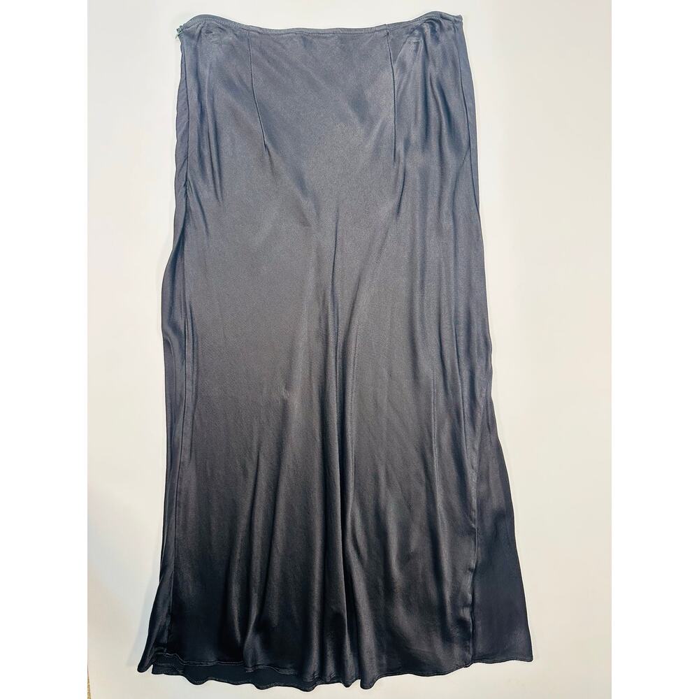 Dissh Charli Black Satin Maxi Skirt Bias Cut Size 10 - Picture 7 of 7